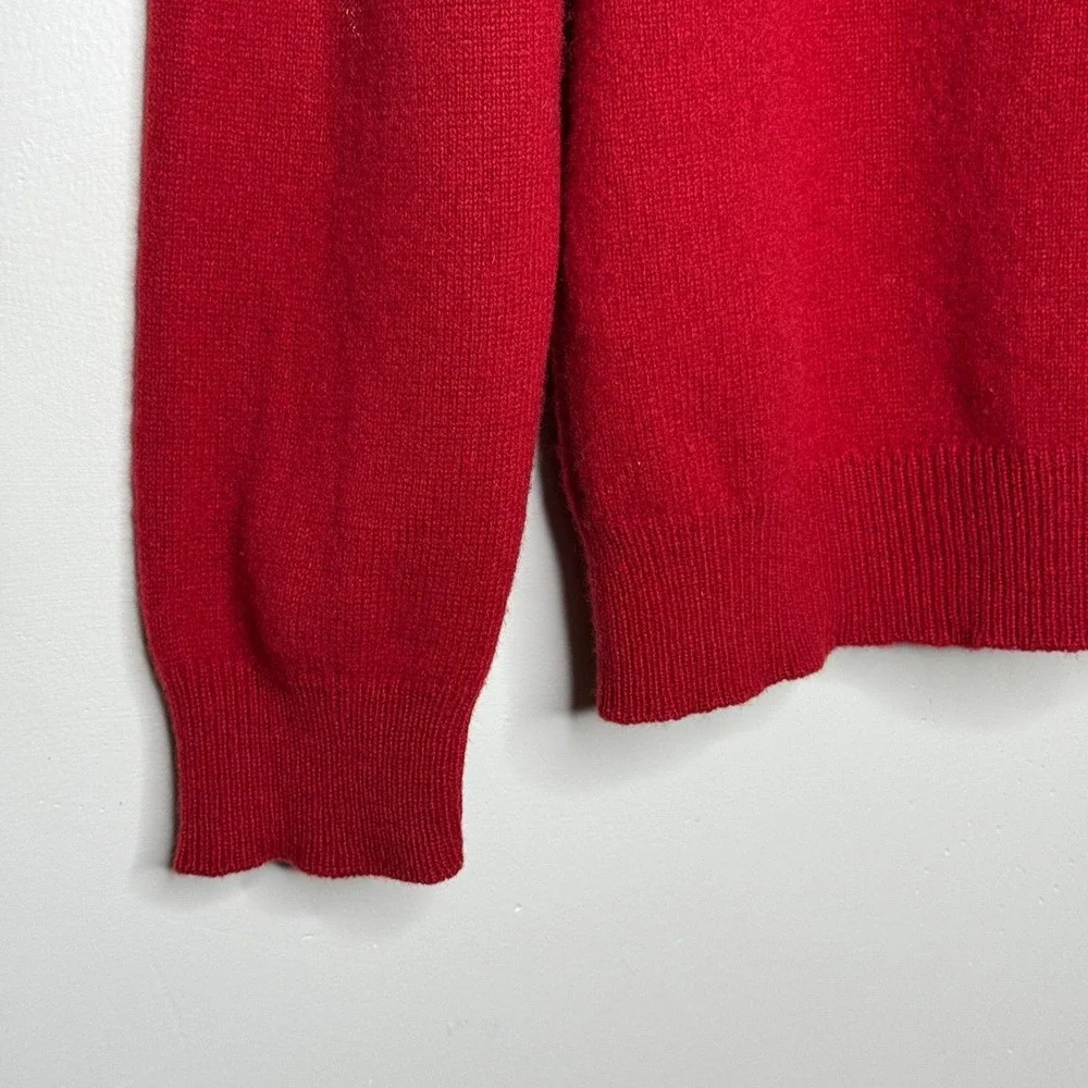 Springfield Mens Lambs‎ Wool Sweater Large Red Crewneck Preppy Cabin Academia